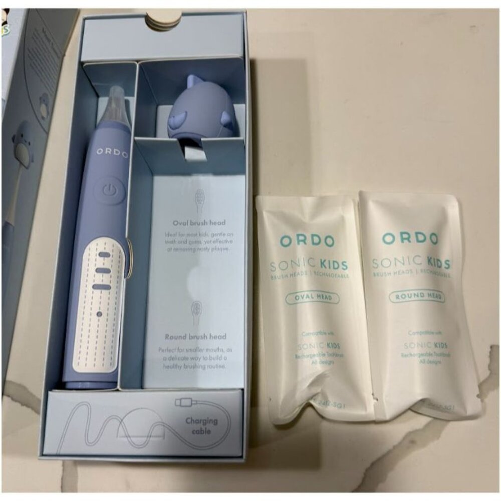 Squishmallows Ordo Sonic Kids Rechargeable Toothbrush Samir In Blue - Picture 5 of 7